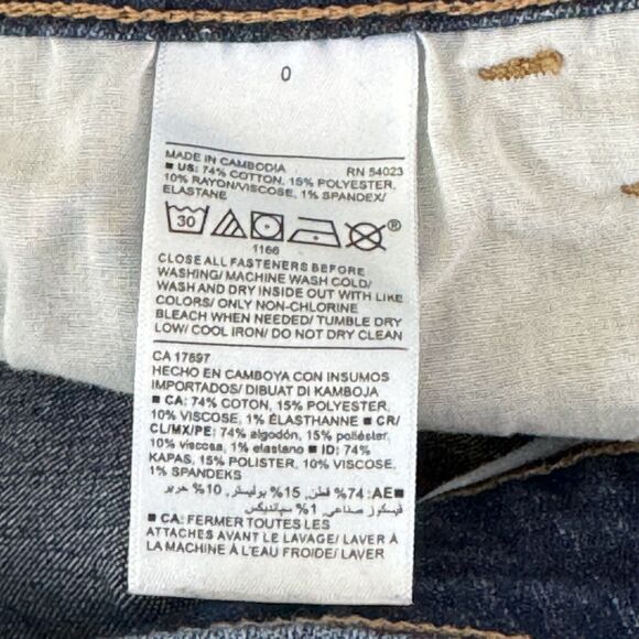 Old Navy SZ 0 Super Skinny Jeans Stretch Zip-Fly Dark Wash Mid-Rise Pockets Blue - Picture 8 of 8